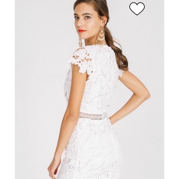 Main Strip White Lace Dress - Picture 3 of 16